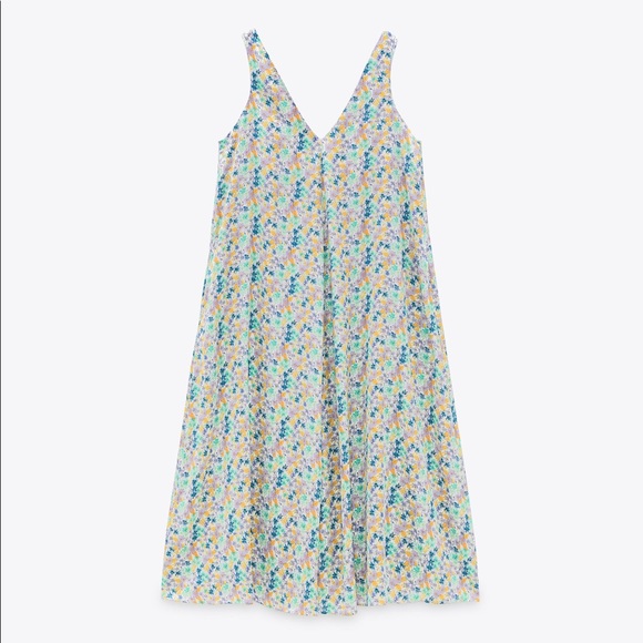 Zara Floral Printed Maxi Satin Slip Dress - Picture 1 of 4